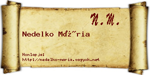 Nedelko Mária névjegykártya